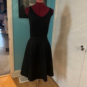 Hand Crafted A-line Skirt Created with Black Tone on Tone Fabric